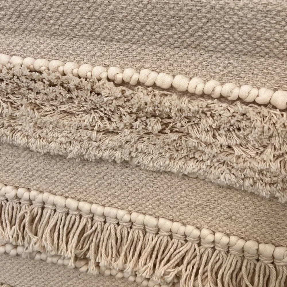 Handmade Boho Macrame & Woven Wall Hanging –  Textured Tapestry with Long Fringe